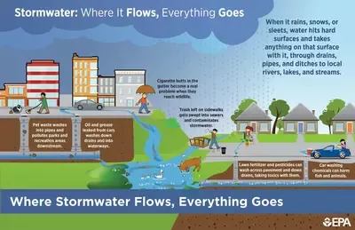 Picture showing where stormwater flows